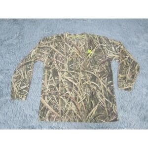 Mossy Oak Camo‎ Shirt Boys XL Green Brown Long Sleeve Hunting Outdoor Camouflage